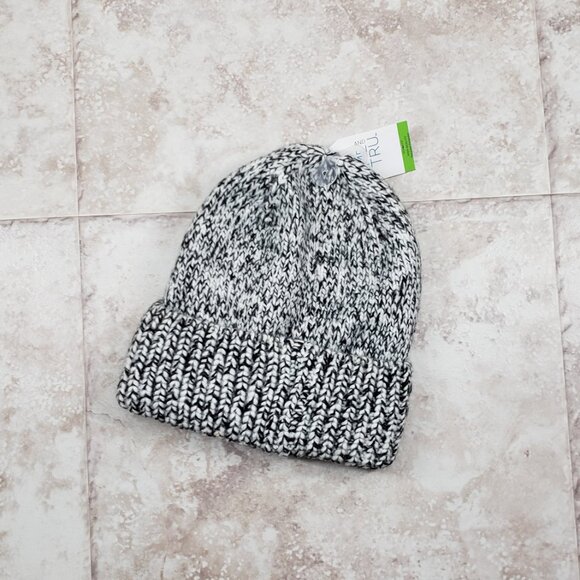Adult Beanie Confetti Cuffed Fleece Lined No Pom Repreve Toboggan Time & Tru OS - Picture 1 of 7